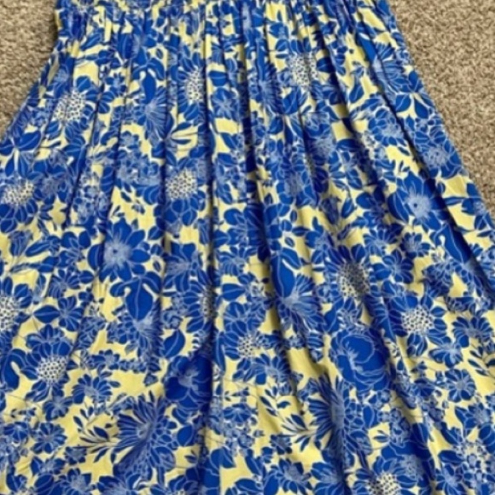 J. Crew Blue and White Floral Cotton Poplin Maxi Dress - Picture 6 of 6